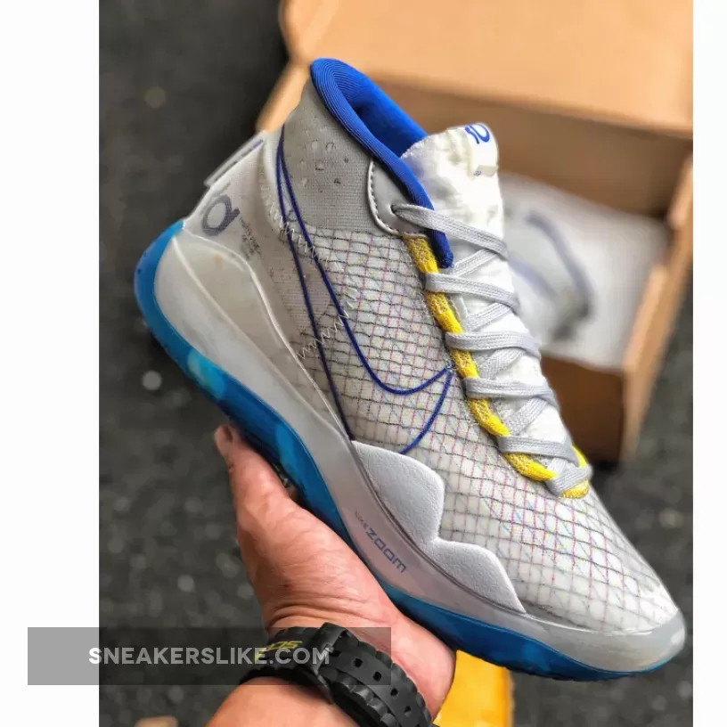 Nike KD 12 'Warriors Home' White/Game Royal-White-Amarillo AR4229-100 New Releases