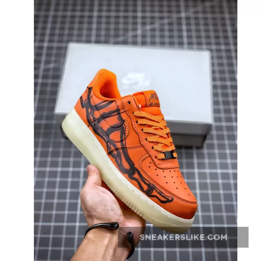 Nike Air Force 1 Skeleton Brilliant Orange CU8067-800 #air force 1 skeleton orange