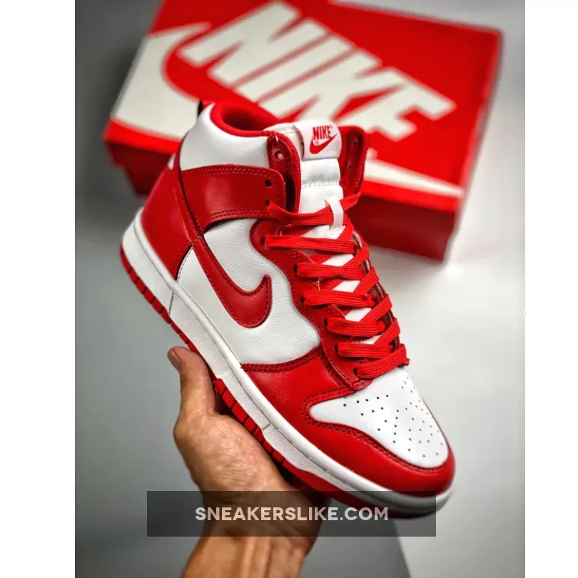 Women Nike Dunk High University Red DD1399-106 / championship white and red dunks