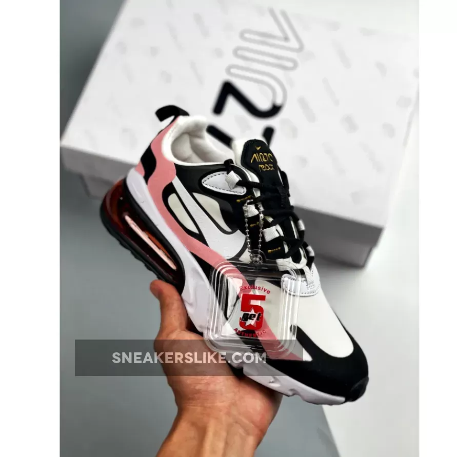 Nike Air Max 270 React Black/White-Bleached Coral-Metallic Gold / air max 270 react bleached coral