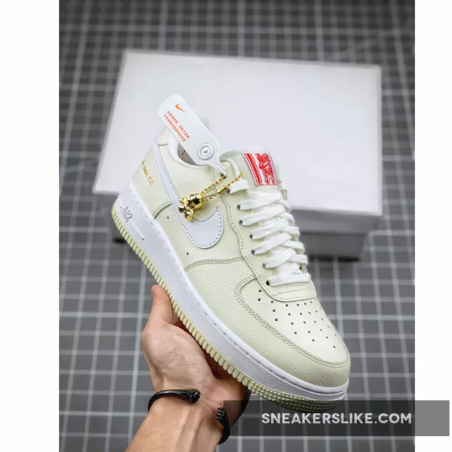 Nike Air Force 1 Low PRM 'Popcorn' Coconut Milk/White-University Red / air force 1 low popcorn