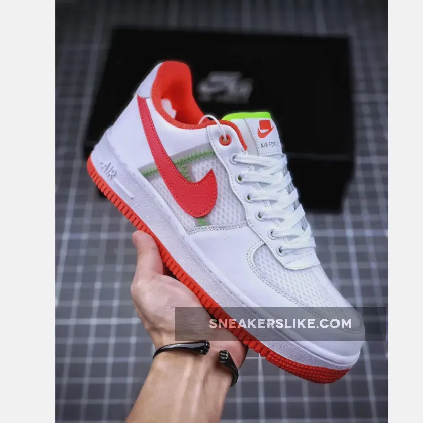 Nike Air Force 1 White/Bright Crimson-Barely Volt CI0060-102 New Releases