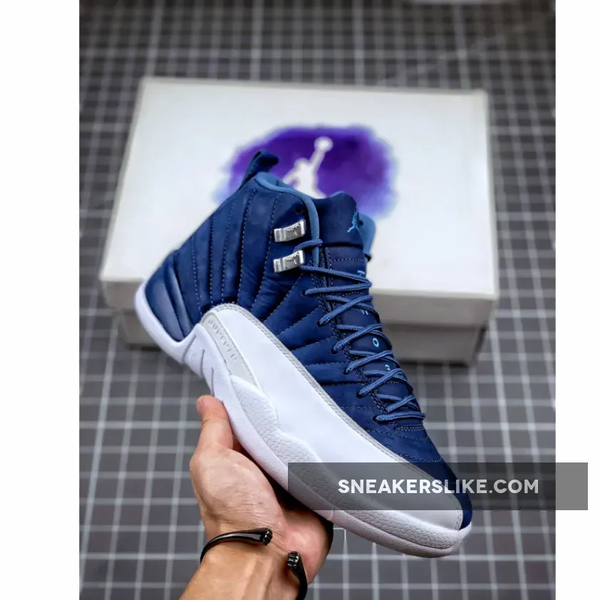 Air Jordan 12 Retro 'Indigo' Mens AJ12 130690-404 Stone Blue/Legend Blue-Obsidia jordan 12 retro indigo