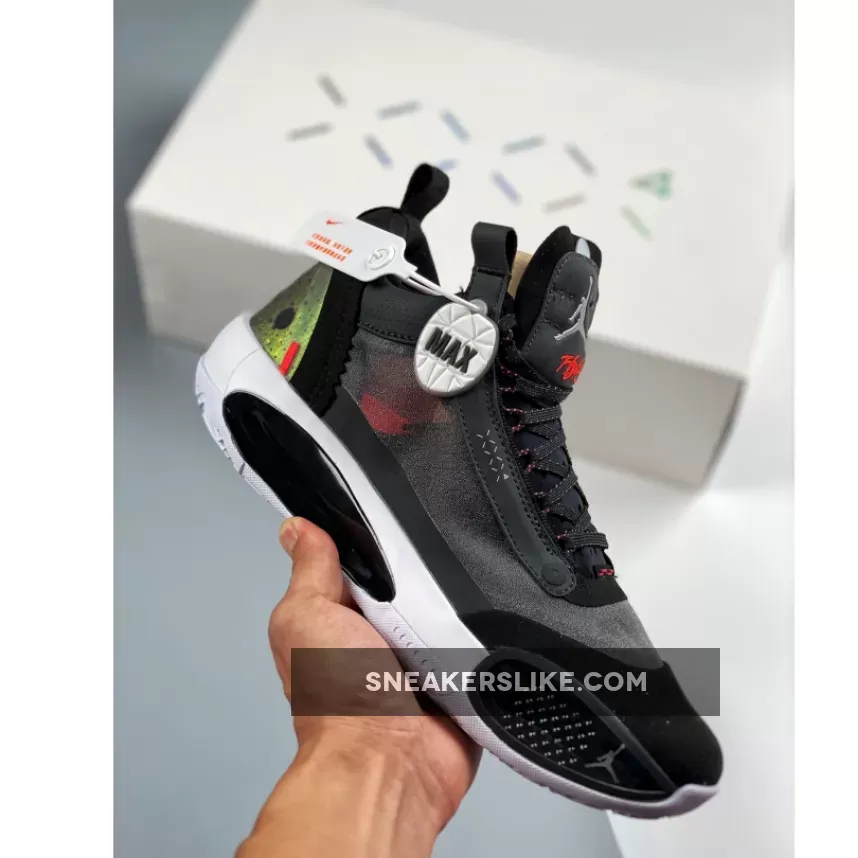Air Jordan 34 Low 'Heritage' Black/Metallic Silver-White-Red Orbit - air jordan 34 low heritage