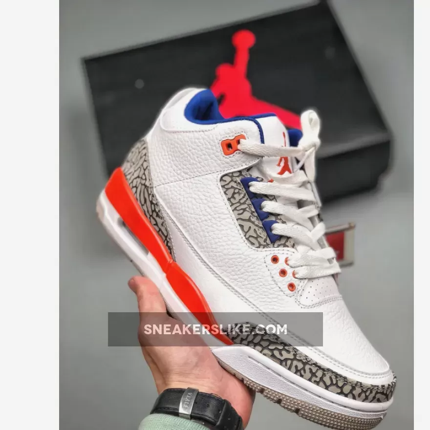 Air Jordan 3 'Knicks Rivals' White/Old Royal-University Orange / jordans knicks