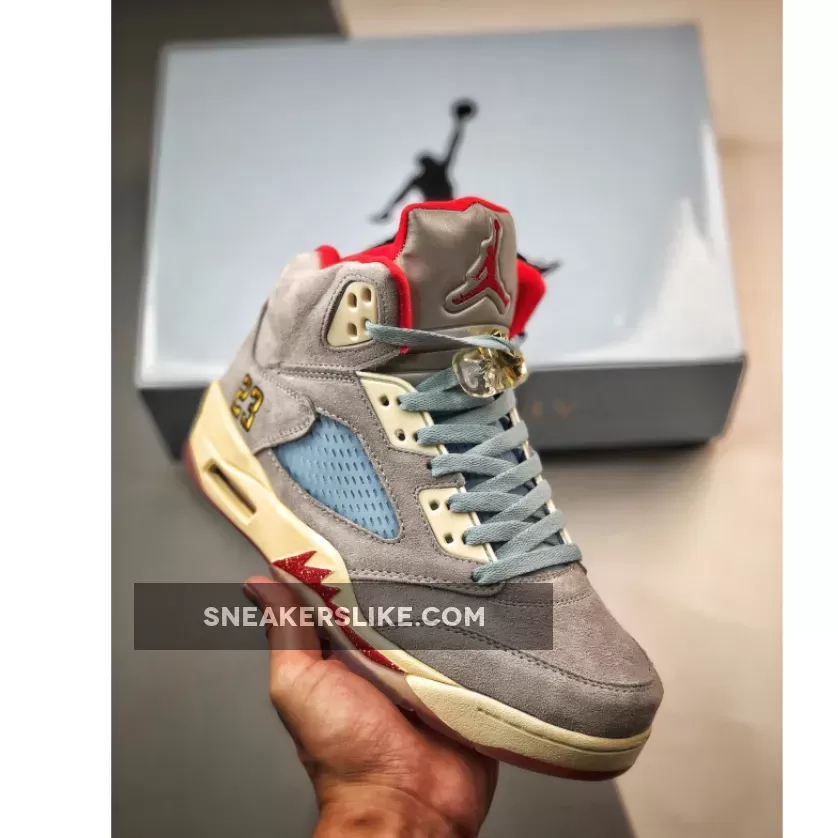 Air Jordan 5 Retro Trophy Room 'Ice Blue' Unisex Ice Blue/University Red-Sail-M CI1899-400 AJ5 / ice blue 5s