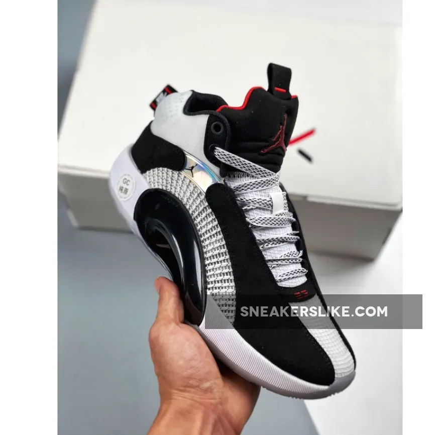 Air Jordan 35 'DNA' White/Black-Fire Red - air jordan 35 dna