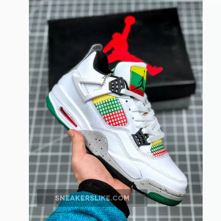 Air Jordan 4 Retro Wmns Rasta – WHITE/BLACK-UNIV RED-LUCID GREEN AJ4 / jordan 4 rasta