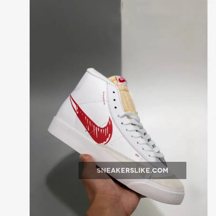 Nike Blazer Mid 77 Sketch White/University Red CW7580-100 / blazer mid 77 sketch red