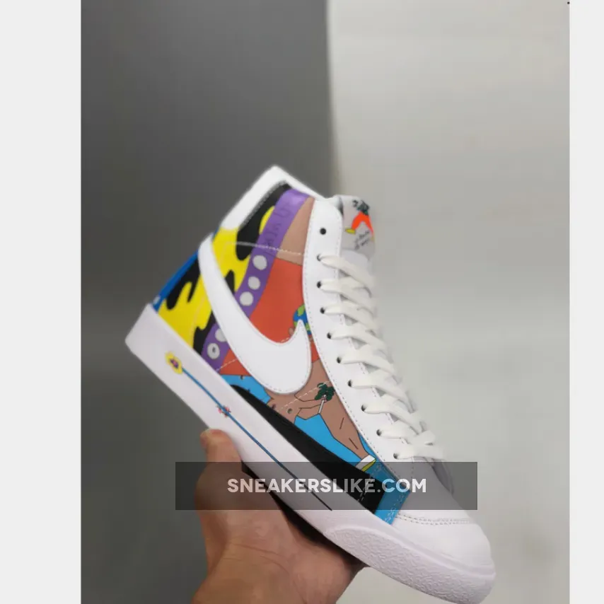 Ruohan Wang x Nike Blazer Mid 77 Flyleather Multi / nike flyleather blazer '77 qs