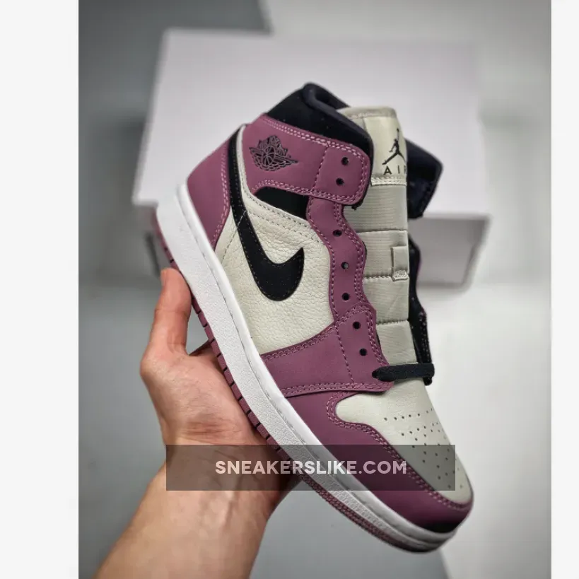 Air Jordan 1 Mid White/Berry Pink-Black DC7267-500