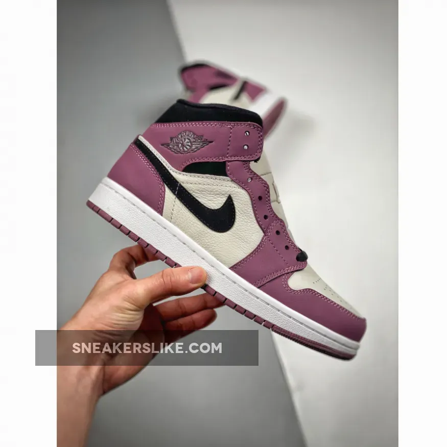 Air Jordan 1 Mid White/Berry Pink-Black DC7267-500