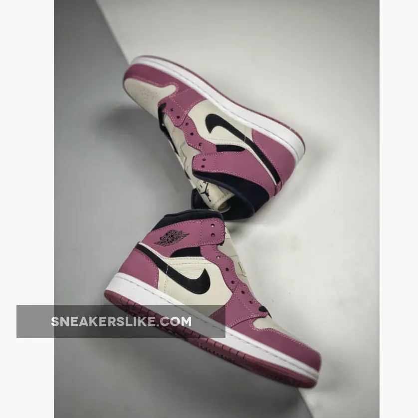 Air Jordan 1 Mid White/Berry Pink-Black DC7267-500
