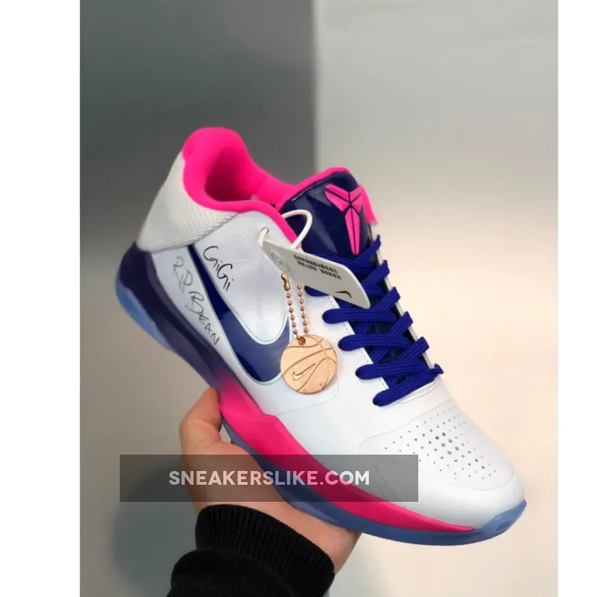 Nike Kobe 5 Protro 'Kay Yow' White/Pink-Blue Blue Kobe 5