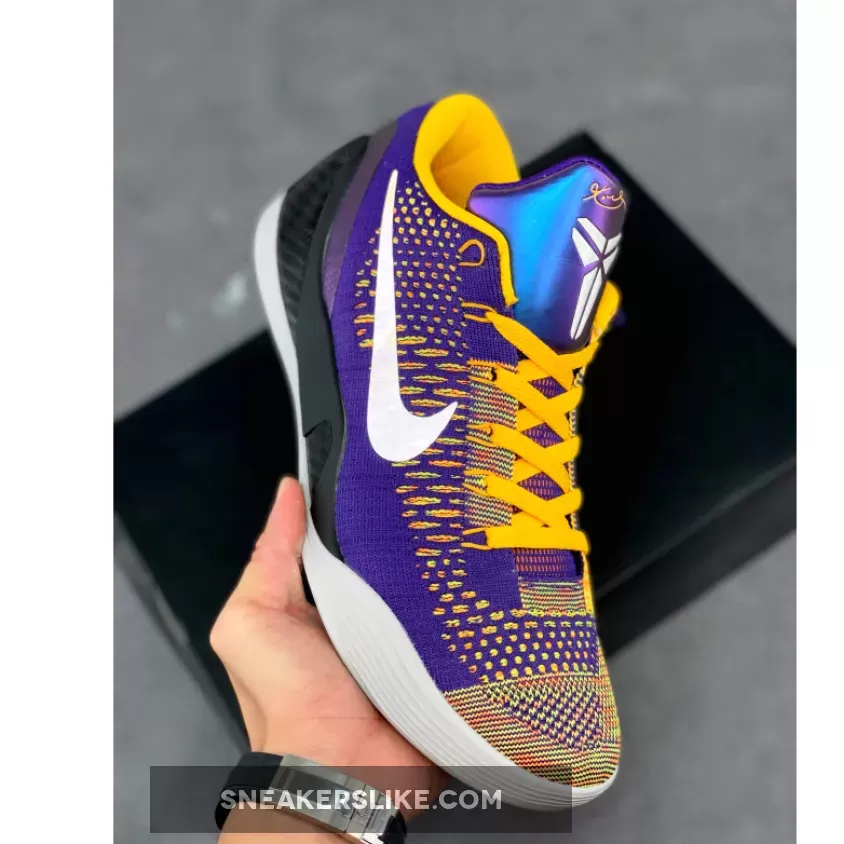Nike Kobe 9 Elite Low Purple Yellow Black kobe 9 low court purple