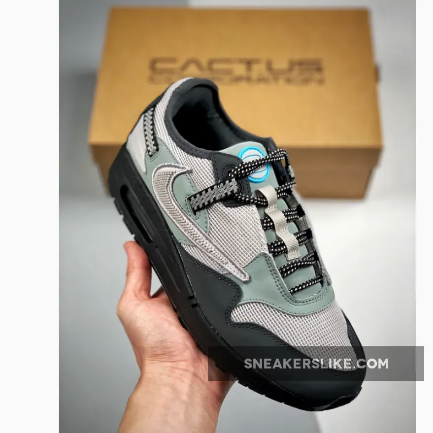 Travis Scott x Nike Air Max 1 Off Noir/Cave Stone-Dusty Sage-Celadon / air max 1 stone