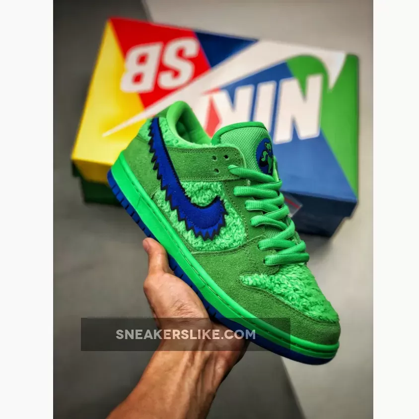 Grateful Dead x Nike SB Dunk Low 'Green Bear' Green Spark/Soar #green furry dunks