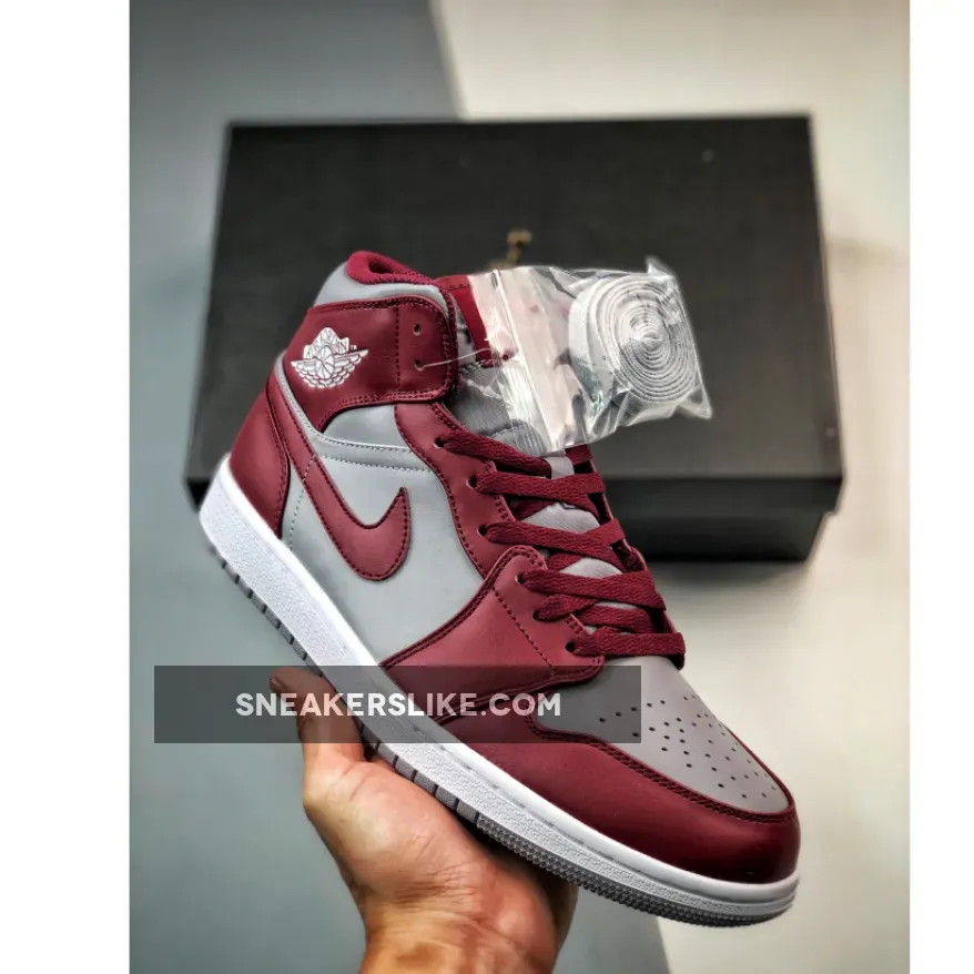 Air Jordan 1 Mid Cherrywood Red/Cement Grey/White / cherry jordan 1