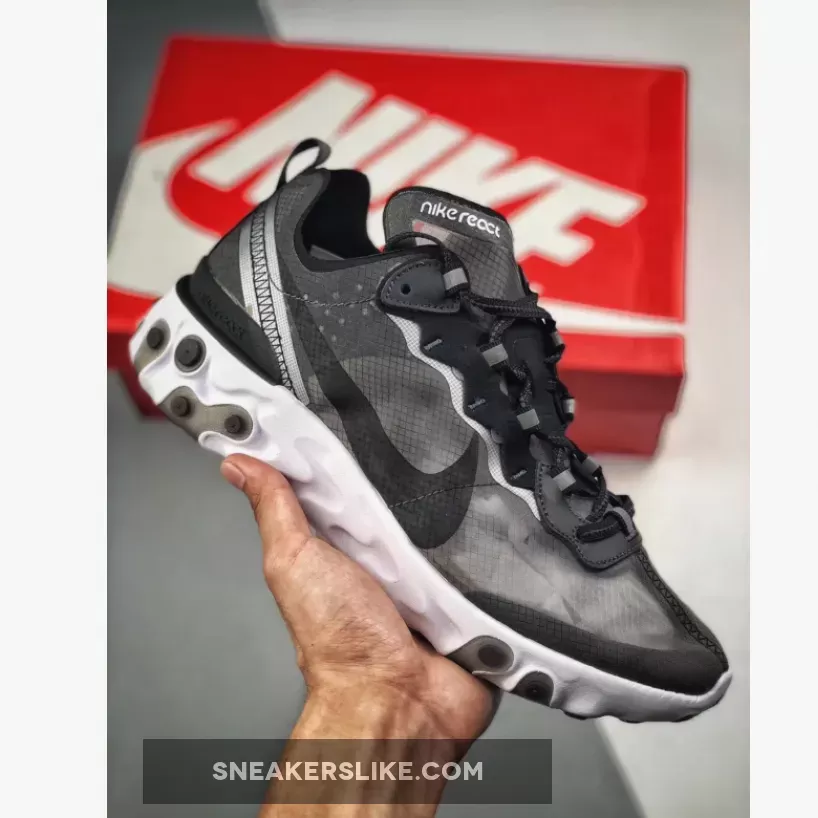 Nike React Element 87 Black White For Womens AQ1090-001 Outlet
