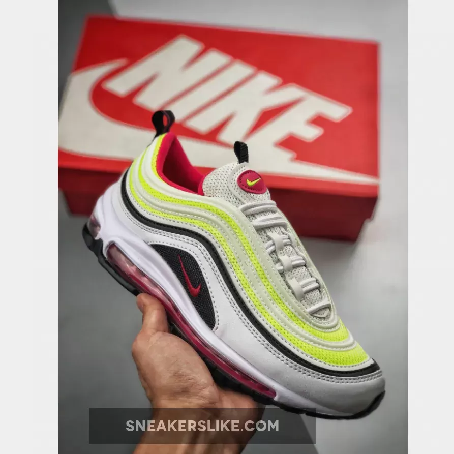 Nike Air Max 97 GS White/Rush Pink-Black-Volt / air max 97 rush pink
