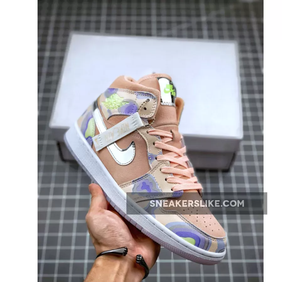 Air Jordan 1 Mid 'Pherspective' Washed Coral/Chrome/Light Whistle Air Jordan Pherspective