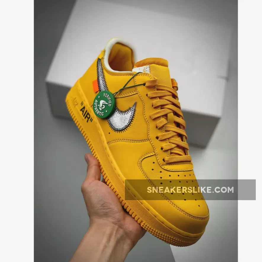 Off-White x Nike Air Force 1 Low University Gold/Black-Metallic Silver - yellow air force 1 off white