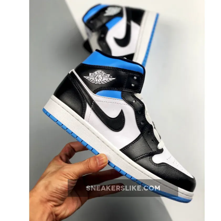 Air Jordan 1 Mid 'University Blue' BQ6472-102 jordan 1 mid royal black toe