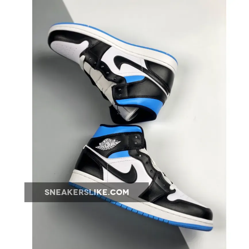 Air Jordan 1 Mid 'University Blue' BQ6472-102 jordan 1 mid royal black toe