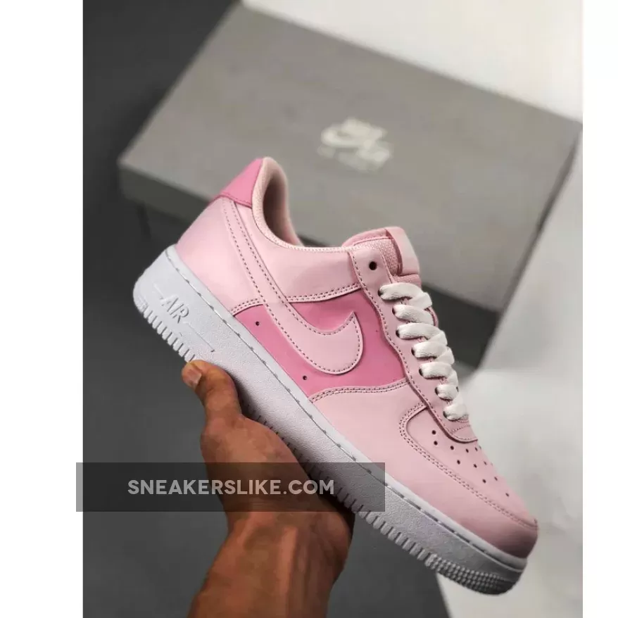 Grade School Size Nike Air Force 1 Low Pink Foam/White-Pink Rise / foam pink air force 1