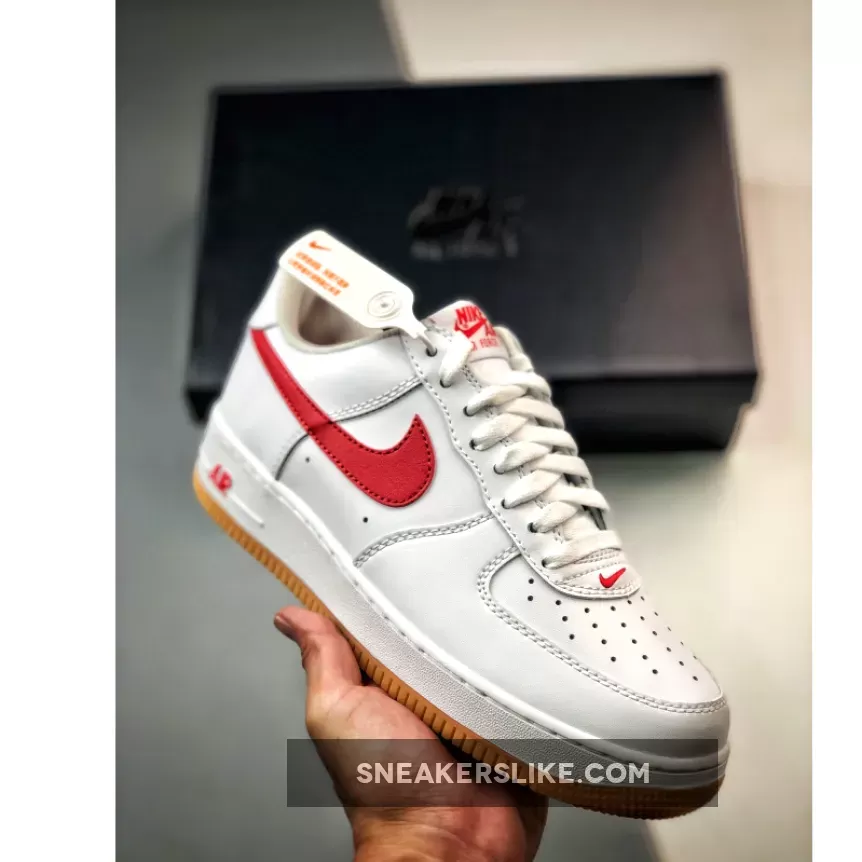 Nike Air Force 1 Low 'Since 82' White/University Red-Gum Yellow Air Force 1 82 Red
