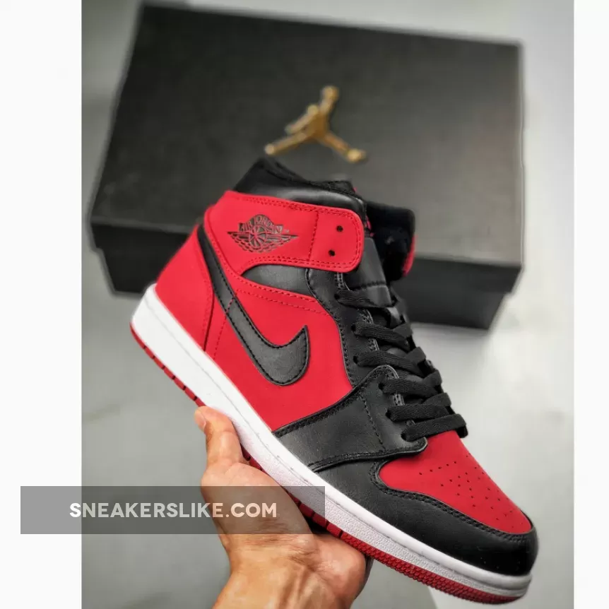 Air Jordan 1 Banned Black Red - jordan 1 mid reverse banned