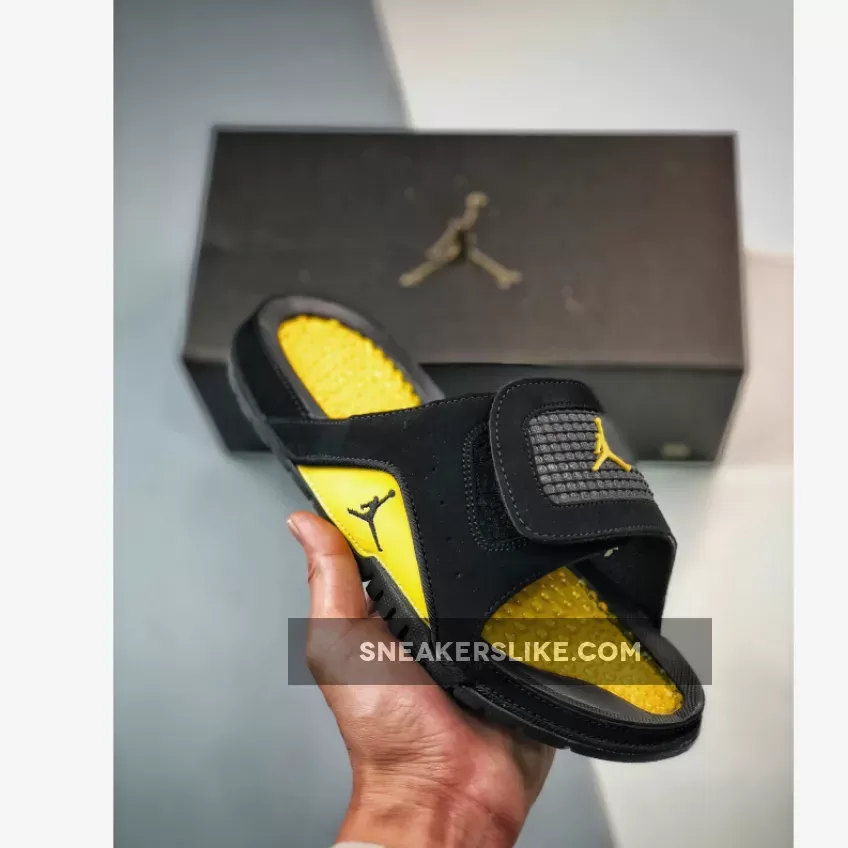 Jordan Hydro 4 Slide Thunder Black Yellow 532225-017 New Releases