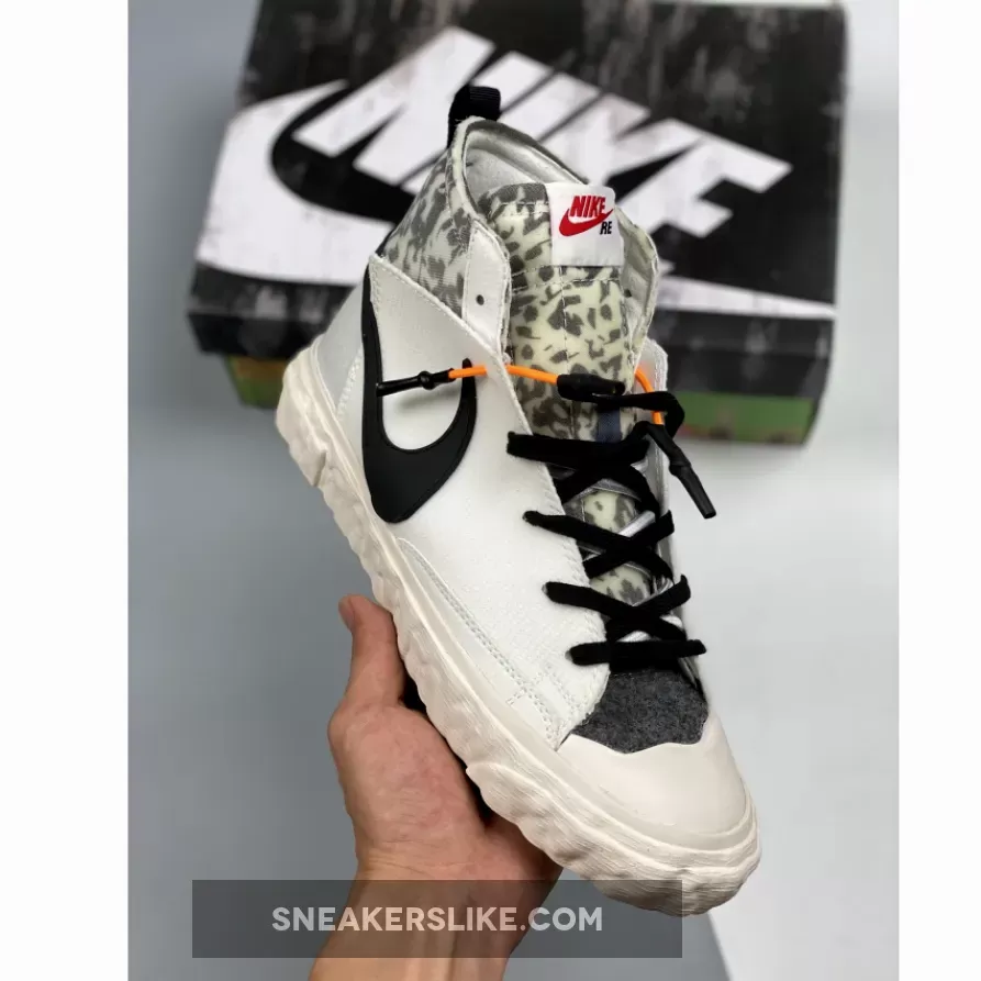 READYMADE x Nike Blazer Mid White/Vast Grey-Volt-Total Orange nike blazers grey