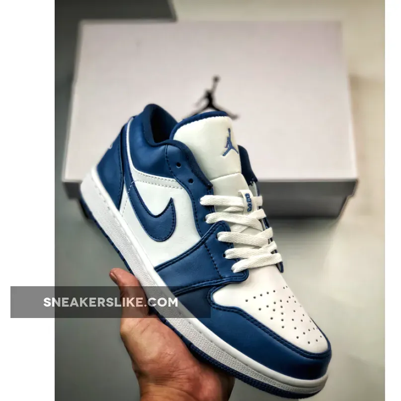 Air Jordan 1 Low White/Dark Marina Blue DC0774-114 / jordan 1 low dark marina blue