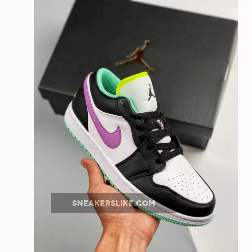 Jordan 1 Low GS Pink Green Glow 553560-151 Air Jordan 1 Low Green Glow