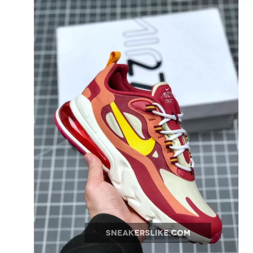 Nike Air Max 270 React Wine Red and Gold AO4971-601 / air max 270 wine