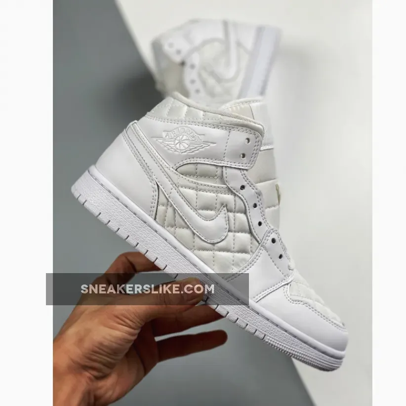 Air Jordan 1 Mid White Quilted DB6078-100 #air jordan quilted