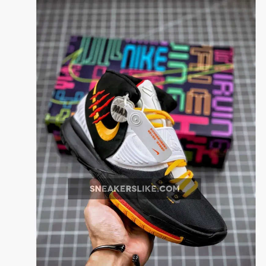 Nike Kyrie 6 'Bruce Lee' Black/White-Del Sol-Gym Red CJ1290-001 Black And White Kyrie 6