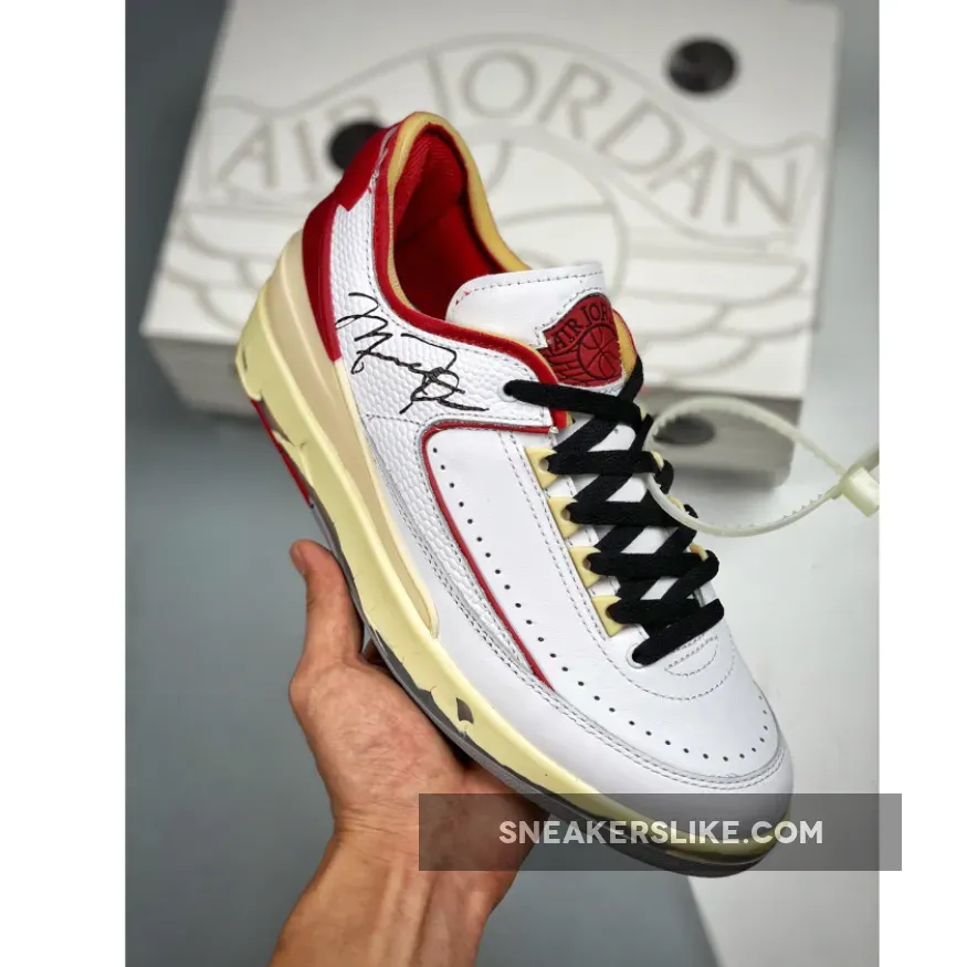 Off-White x Air Jordan 2 Low White Red Black / off white two