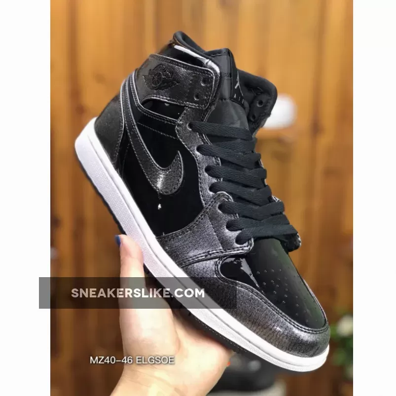 Air Jordan 1 High 'Black Patent Leather' Black-Anthracite-White #air jordan 1 black patent leather