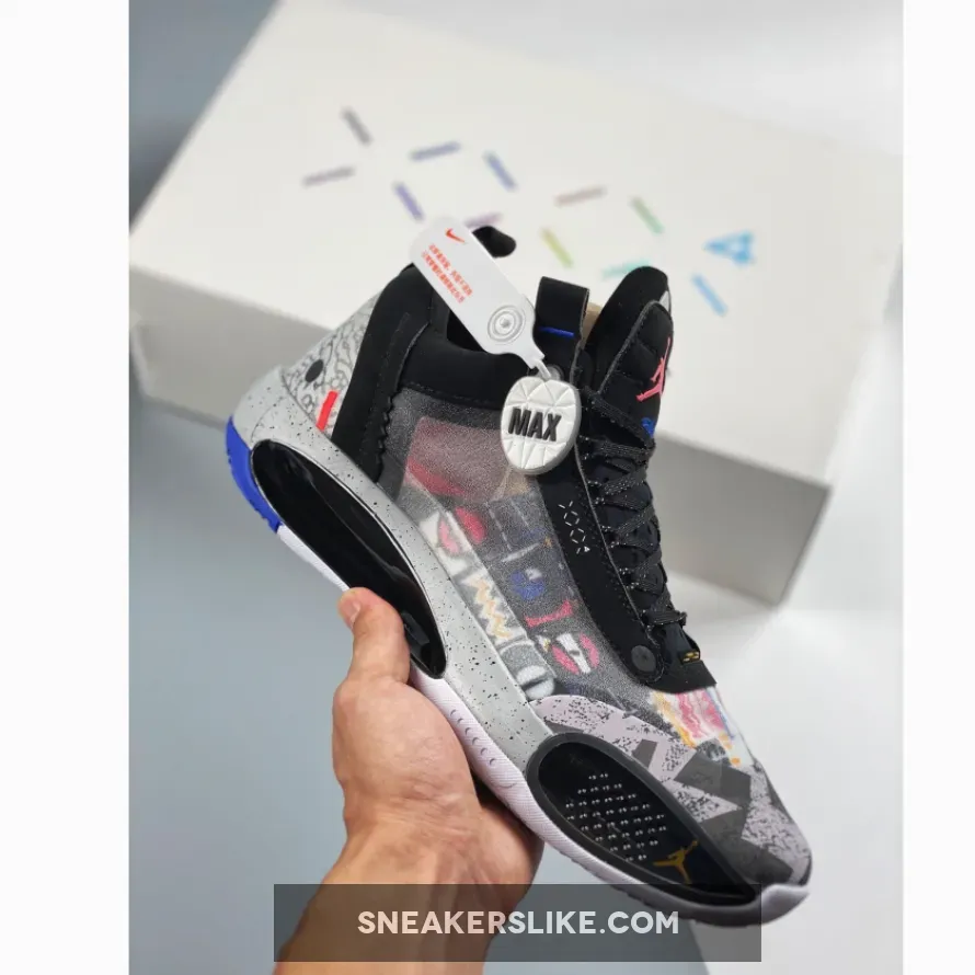 Air Jordan 34 Low 'Print' White Blue Jordan 36 Orange