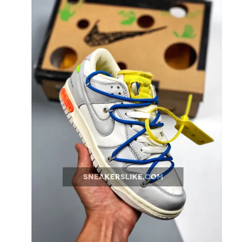 Off-White X Nike Dunk Low '10 Of 50' Sail Grey Yellow For Sale