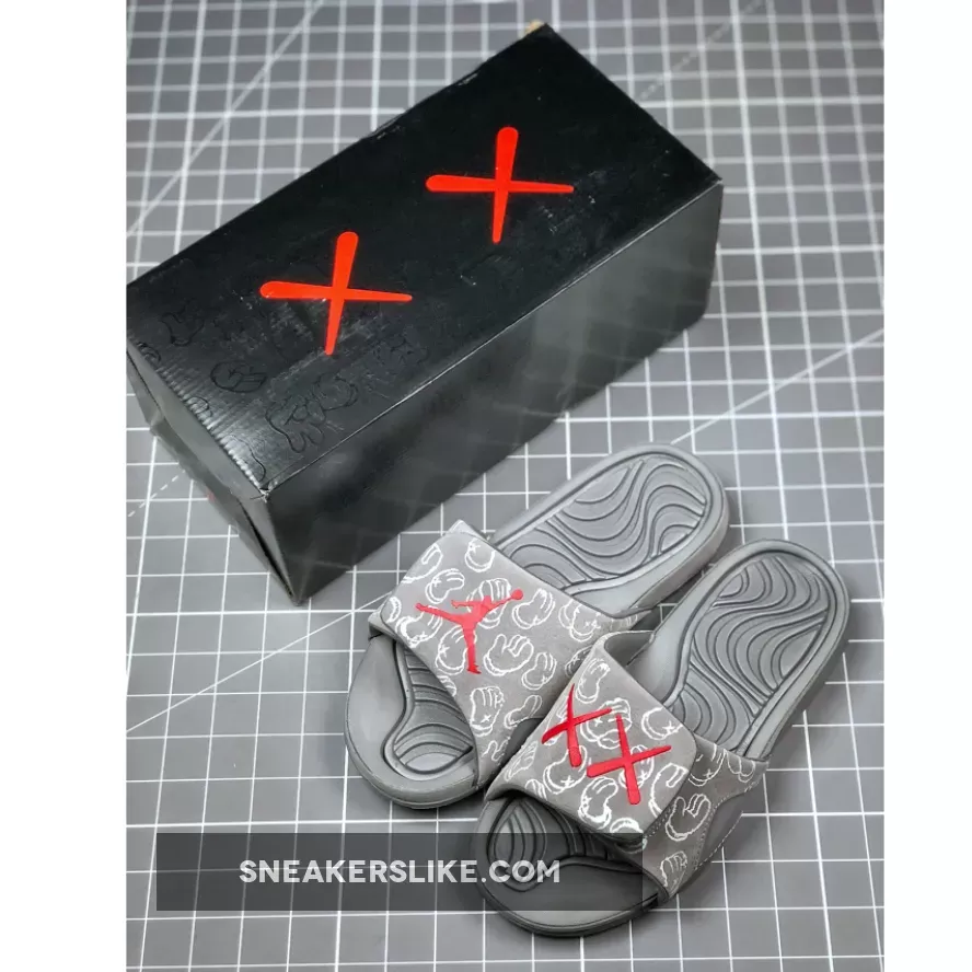 Kaws x Air Jordan 4 Cool Grey Slide Sandals Kaws Slide