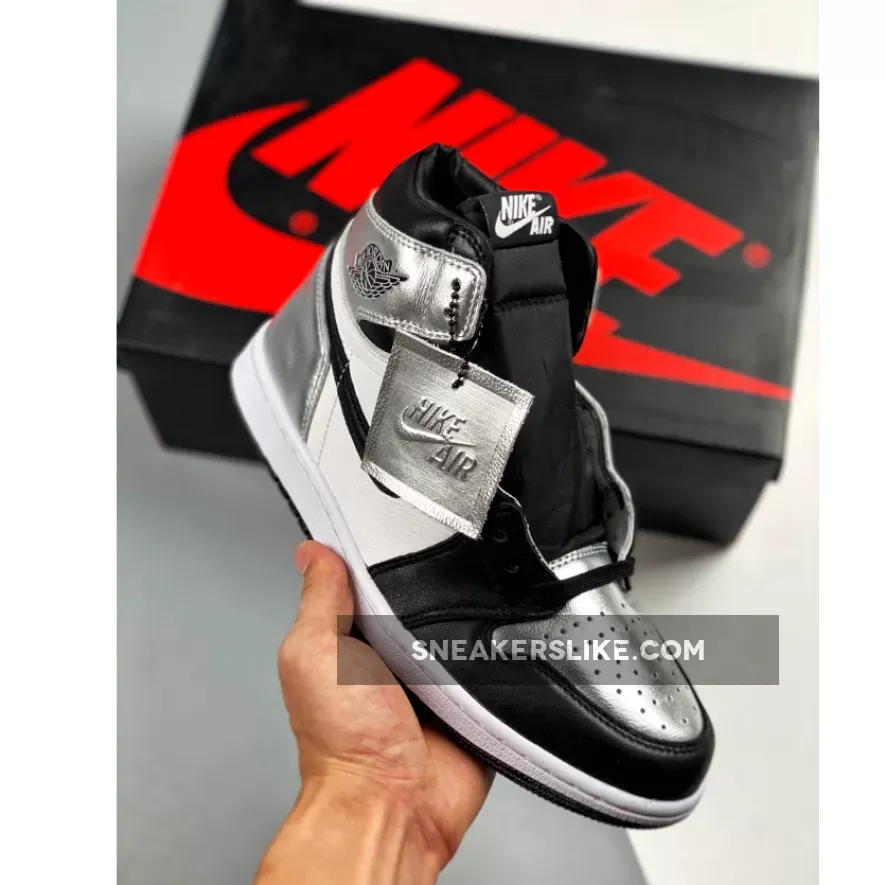 Air Jordan 1 High OG 'Silver Toe' Black/Metallic Silver-White - black silver jordan 1
