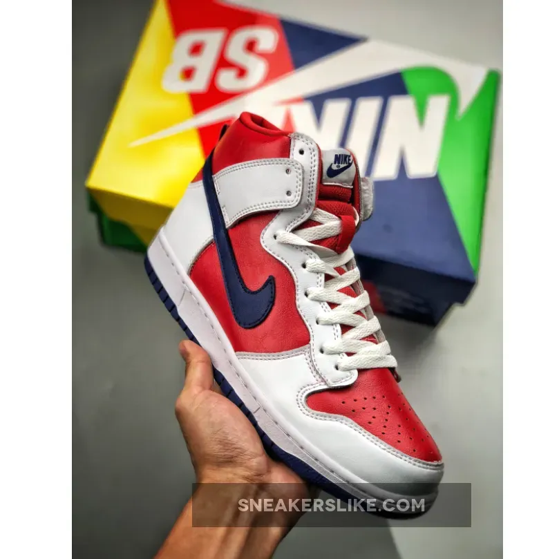 Nike Dunk High Rapid Varsity Red 305287-141 #nike dunk high red and blue