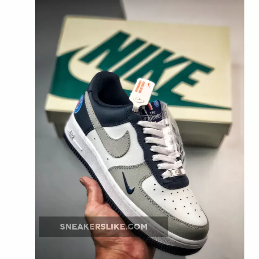 Custom Nike Air Force 1 Low 'Paris' White Grey Navy / nike air force 1 mens 7.5