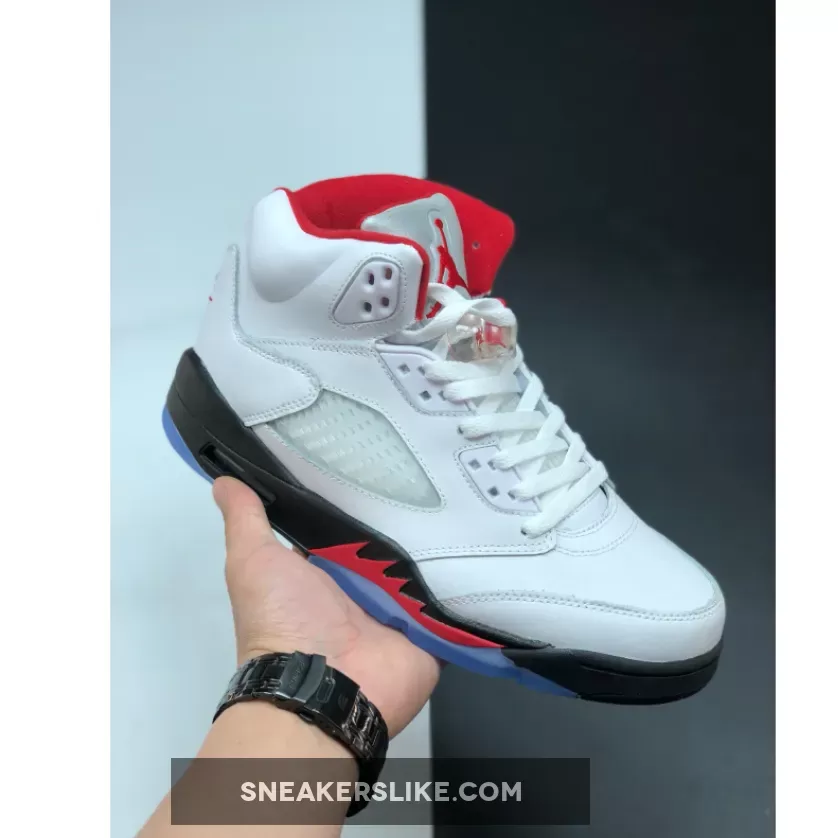 New Jordan 5 Retro Fire Red 3M Silver Tongue / jordan 5 white red black