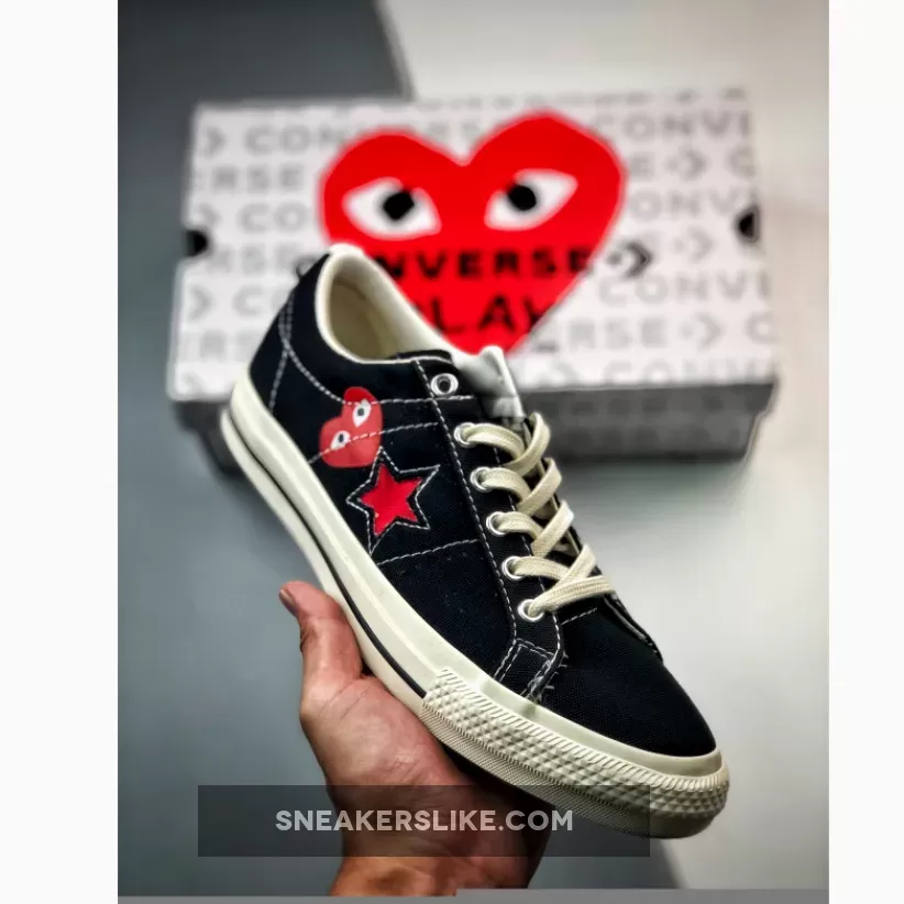 Comme des Garcons Play x Converse One Star Low Black A01791C Converse One Star Cdg