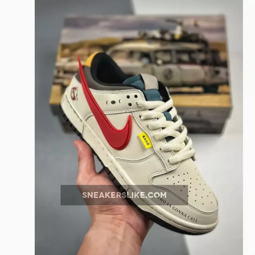 Online Ghostbusters X Nike Dunk Low Sail Red Black SN-850576191
