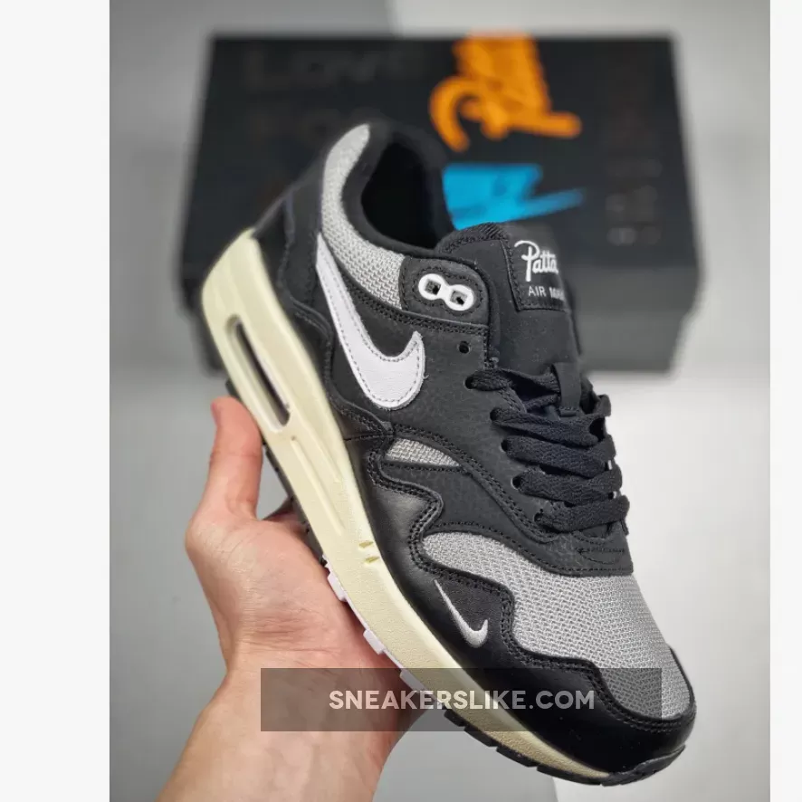 Patta x Nike Air Max 1 Metallic Silver/White-Black-Coconut Milk DQ0299-001 / patta air max 1 black release date